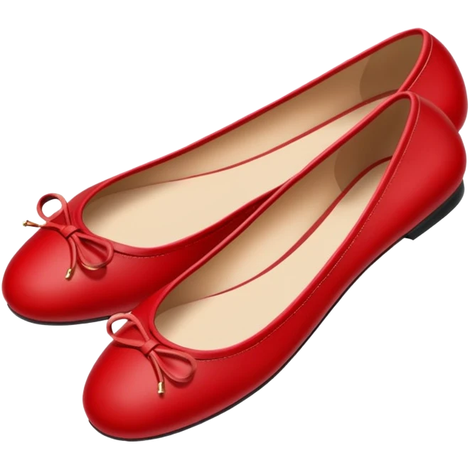 cherry red ballet flats, red flat shoes emoji