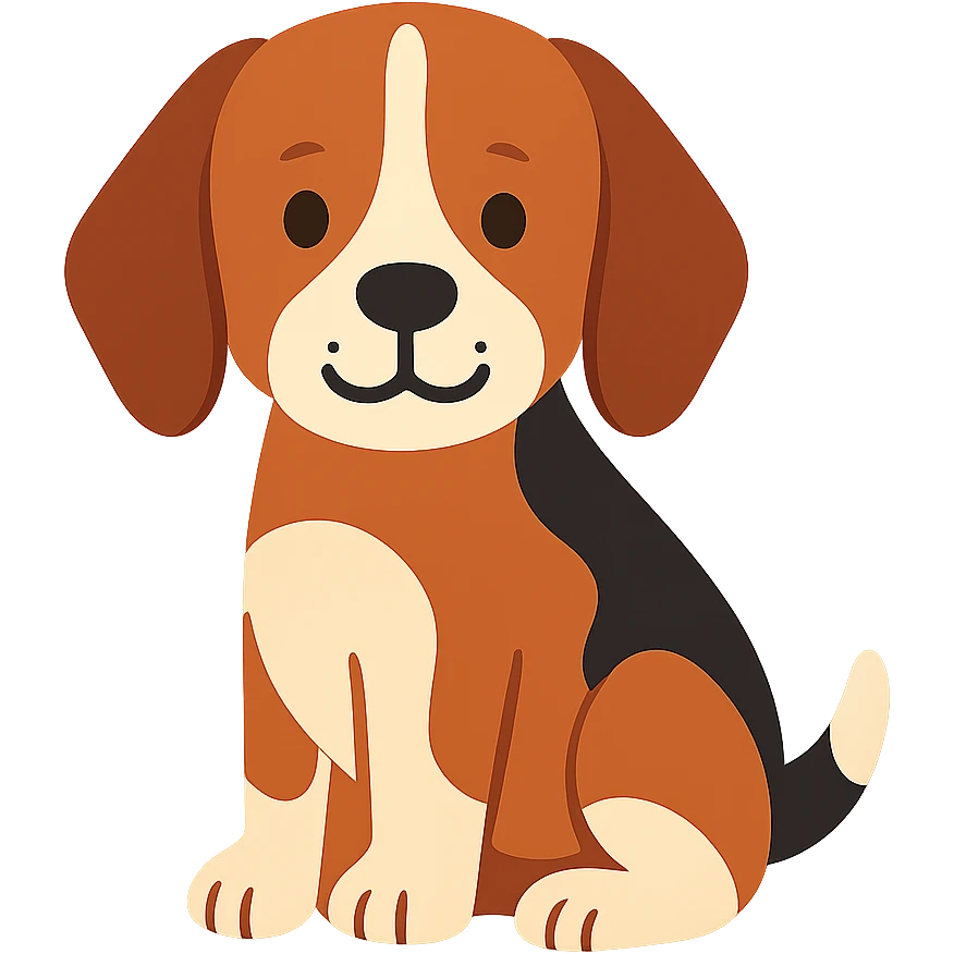 cute flat toon beagle vector emoji