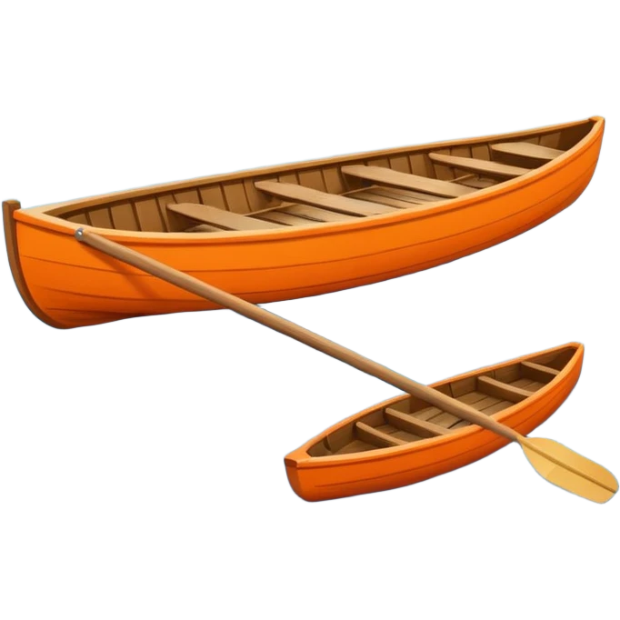 Rowing boat on sunset with pontoon in the background emoji