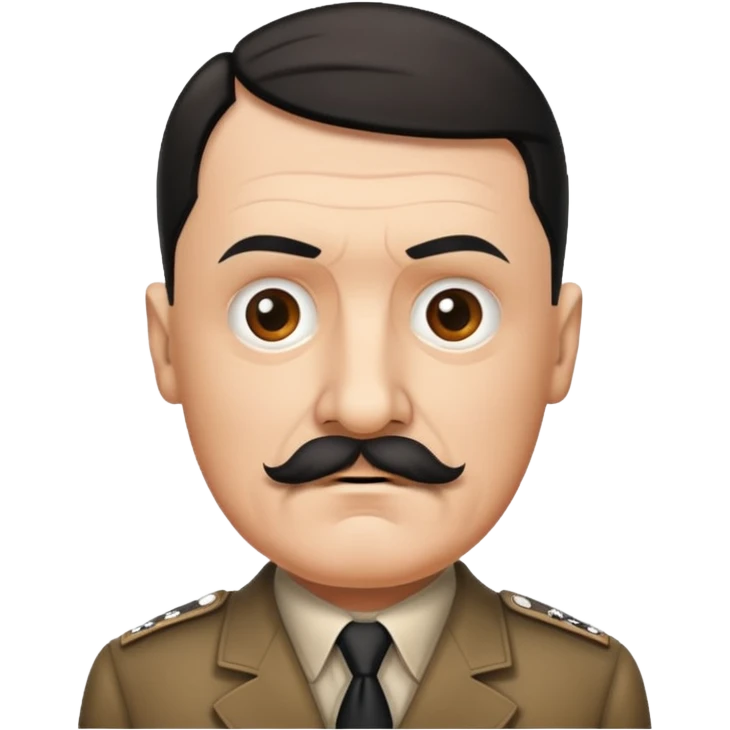 Emoji Adolf hitler avec une moustache carrée emoji