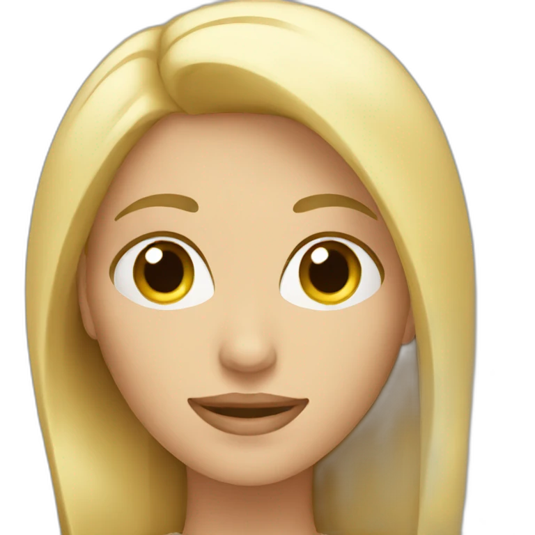 Woman with long blond emoji