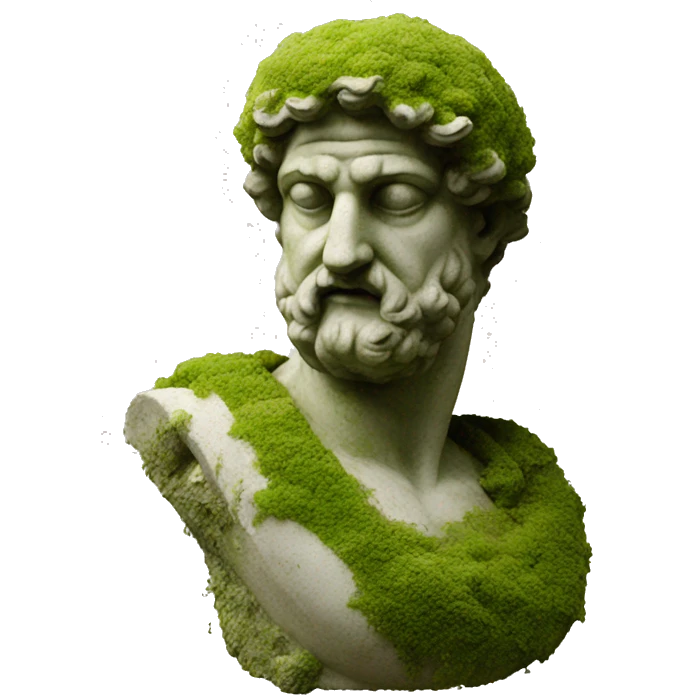 Greek sculpture with moss emoji