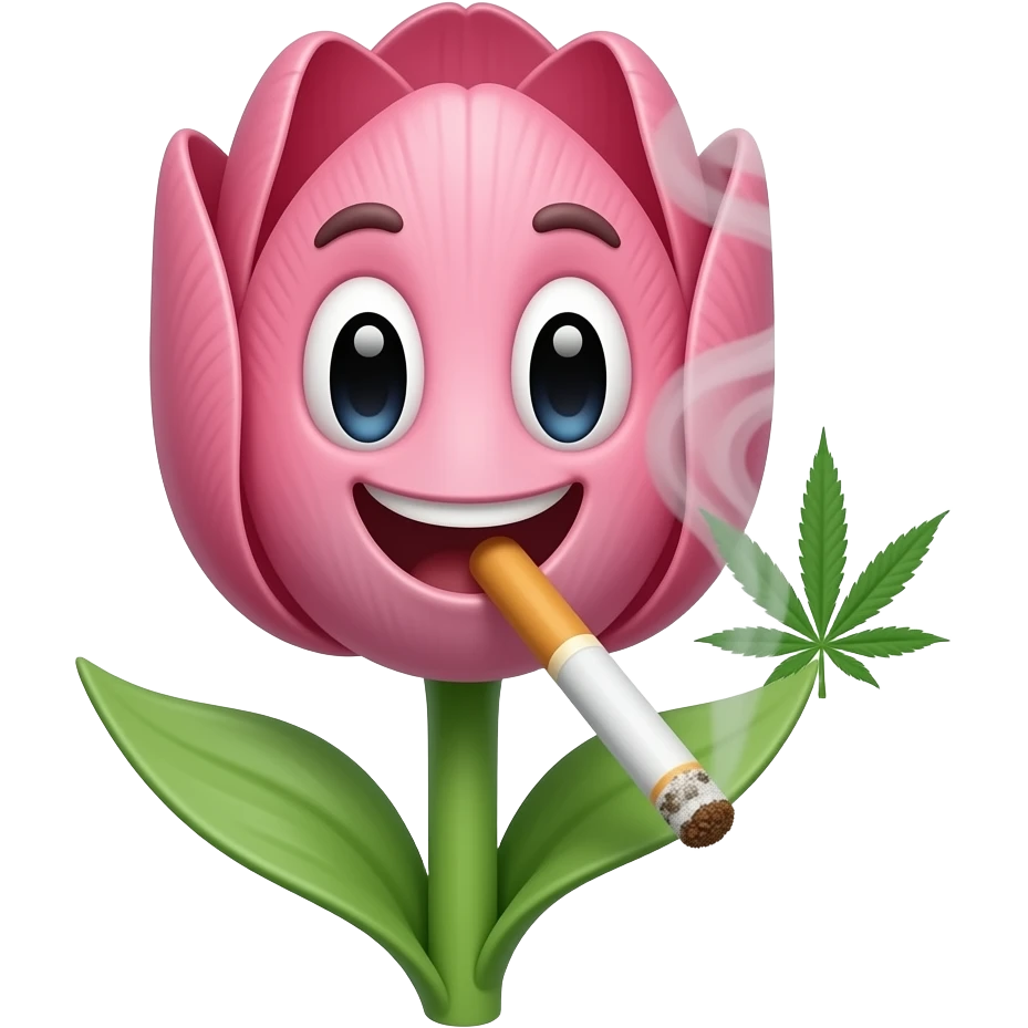 une tulipe qui fume du weed emoji