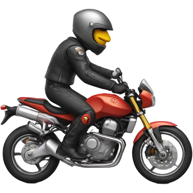 A motorcyclist does a trick emoji