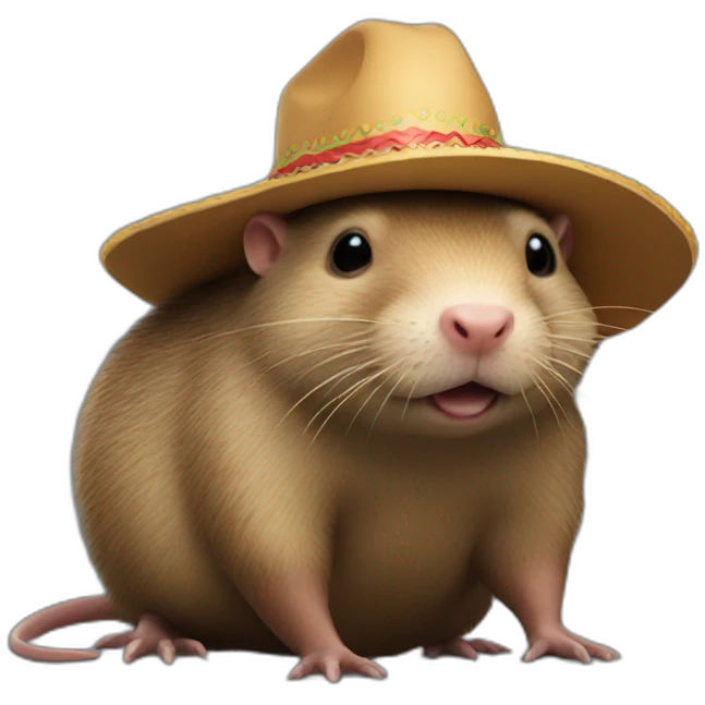 A giant mole rat wearing a sombrero emoji