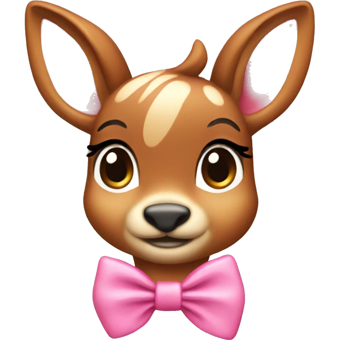 Bambi with a pink bow  emoji