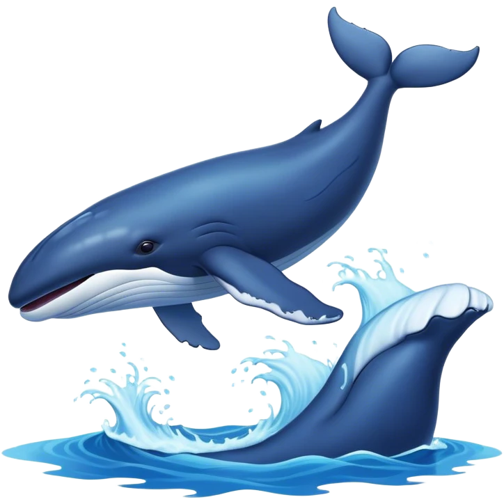 Whale jumpn in the ocean,  clean background  emoji