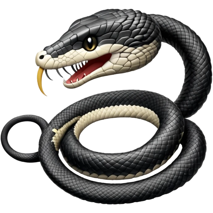 Faça o ouroboros a cobra comendo seu próprio rabo em preto e branco, o rabo da cobra tem q estar dentro de sua própria boca, faça idêntico as imagens  emoji