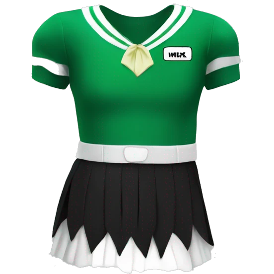 green cheer uniform that says MLK emoji