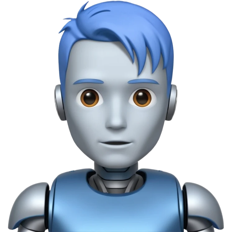 male robot with color hair like 3rd picture emoji