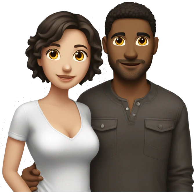 Brunette girl with her hot boyfriend  emoji