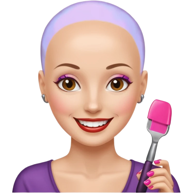 정말 예쁜 미인인데 대머리인 근데 머리 부분만 철로 되어있는
근데 네일도 하고 있는 emoji