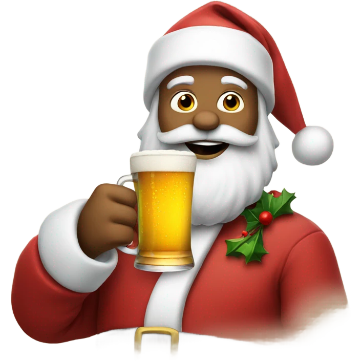 Santa Claus drinking a beer emoji