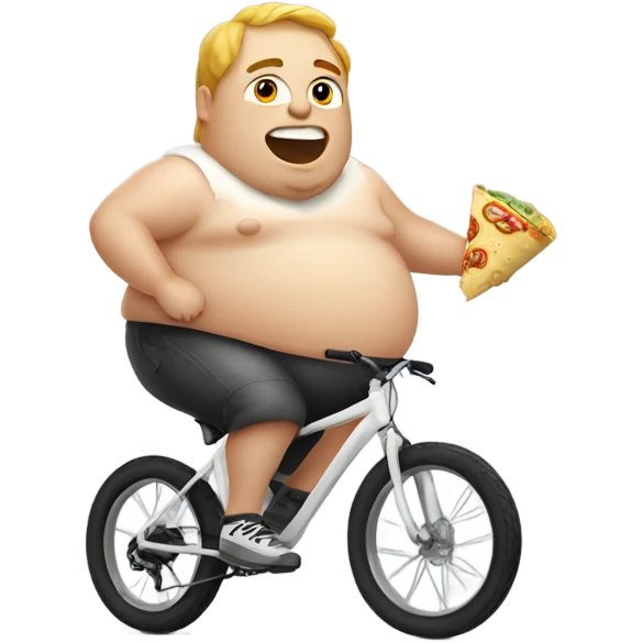 Fat white bike rider eating a burrito emoji