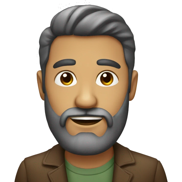 hombre calvo con barba emoji