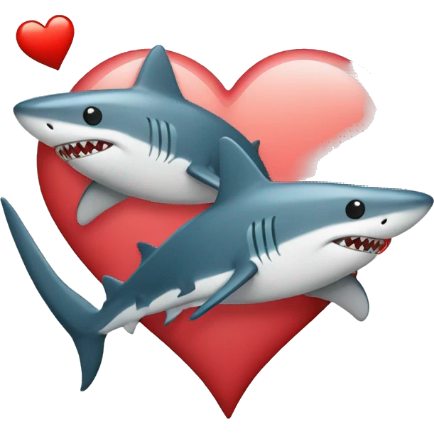 i love you heart with sharks emoji