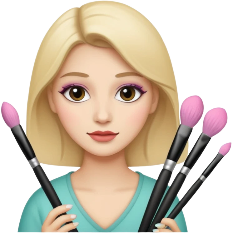 Holding make up brushes emoji