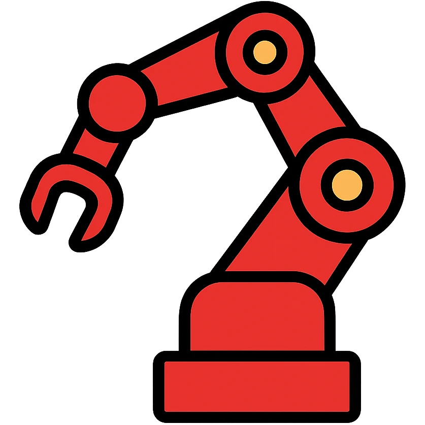 red cobot, icon style, simple and clean, 3/4 view emoji