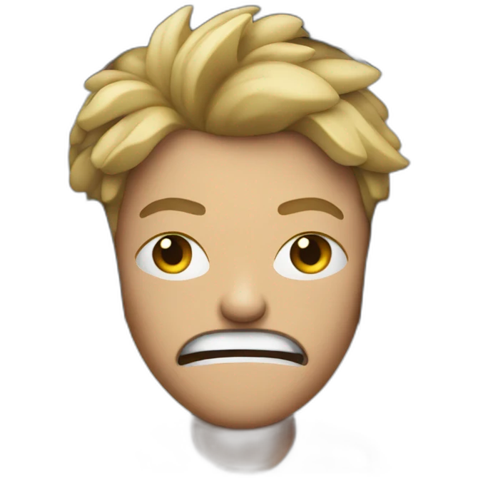 very angry person sitting in front of a computer with headphones on emoji