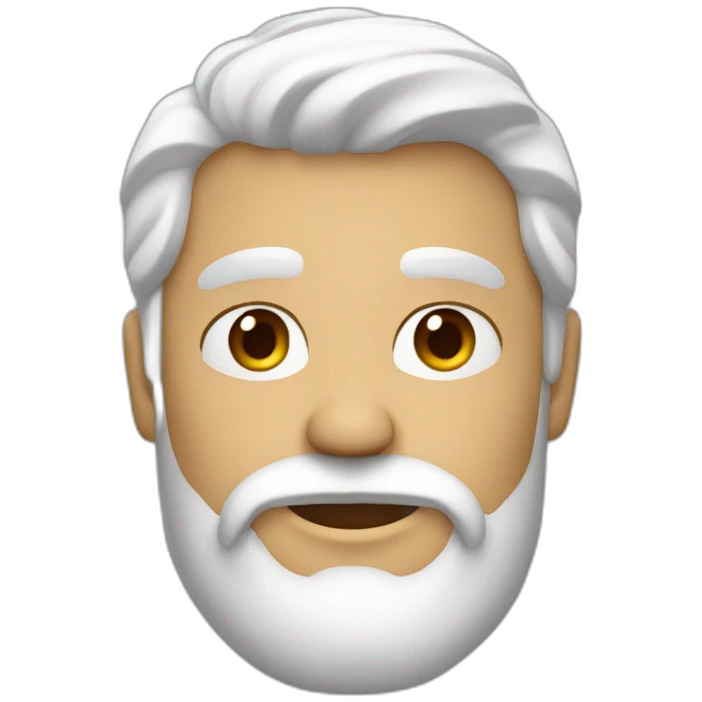 hombre con barba blanca y pelo moreno emoji