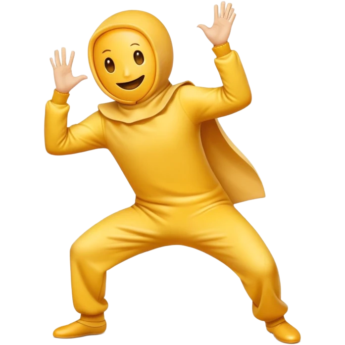 Cheese dance with bending knees with fingers emoji