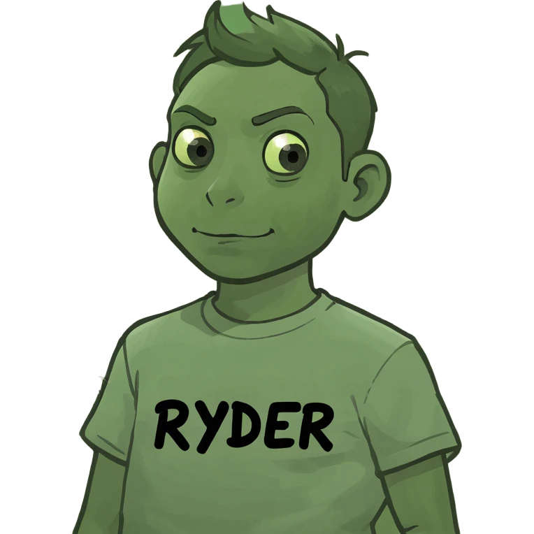 Boy with shirt saying Ryder emoji