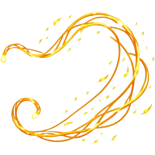 Create a playful and minimalistic emoji-style icon of a floating, curved path made of glowing thoughts or sparks, representing spontaneous and creative thinking. The path should feel light, fluid, and energetic – like dancing ideas flowing in the air.



 emoji