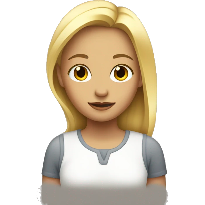 a blonde highlights girl with shadow rooys emoji