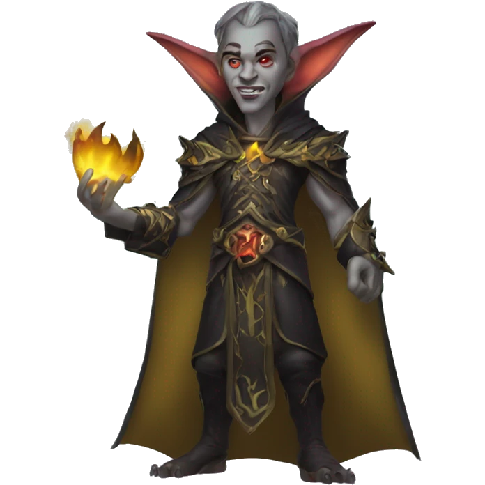 A male night elve demonology warlock saying WOW emoji