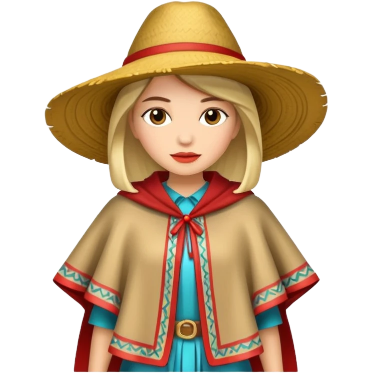 woman with fashion pancho emoji