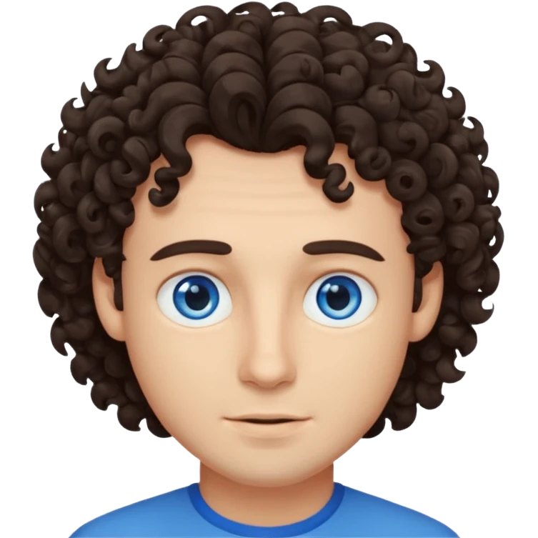 Make a guy with curly dark browns hair emoji