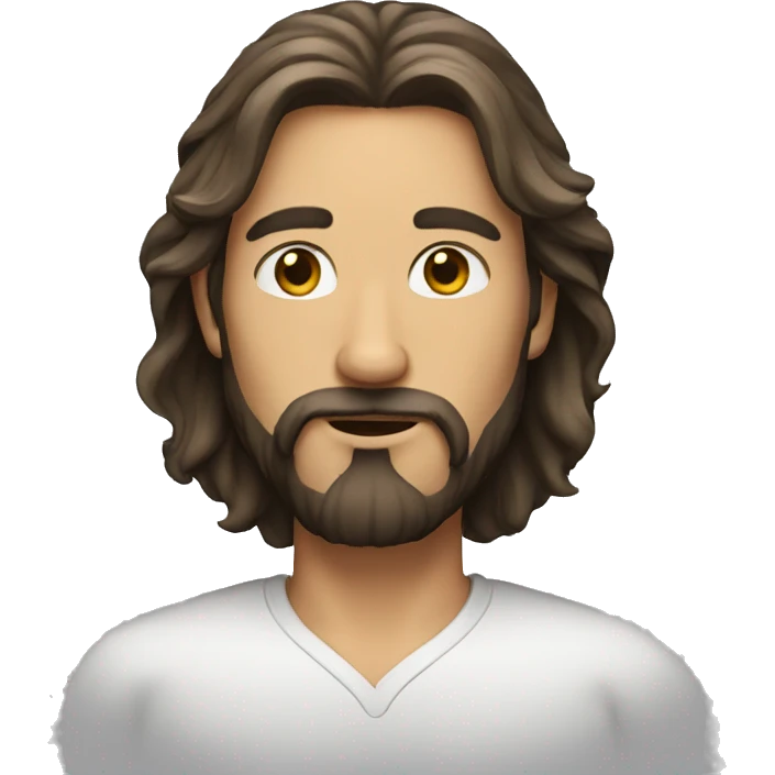 Men have long hair and beard  emoji
