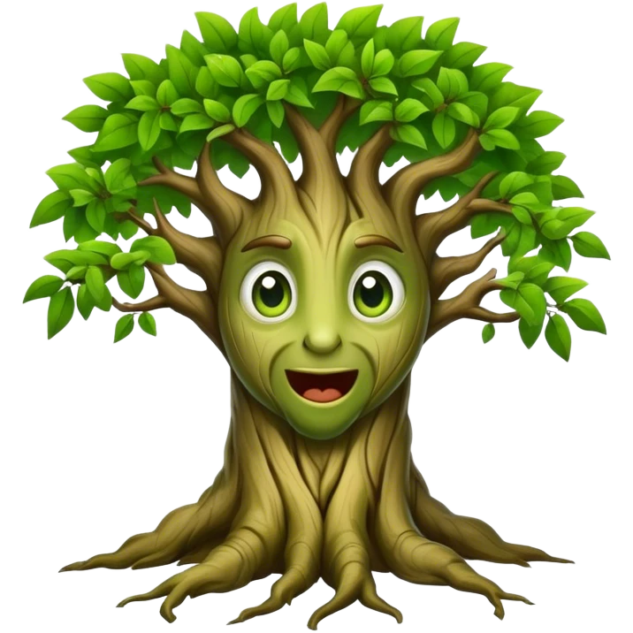 A talking tree emoji