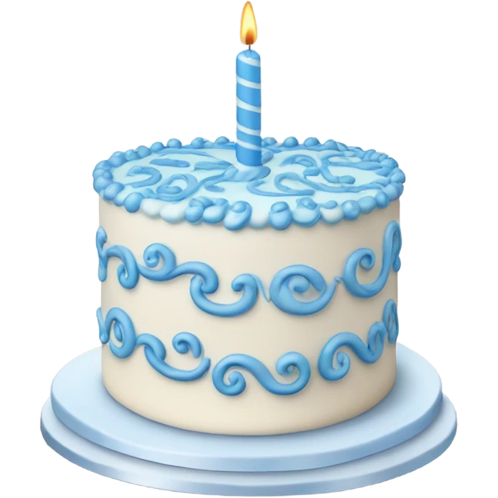 White and blue birthday cake emoji