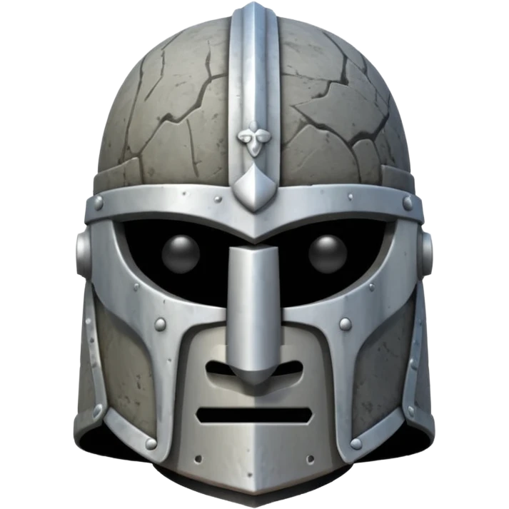 Knight helmet, moai-style emoji