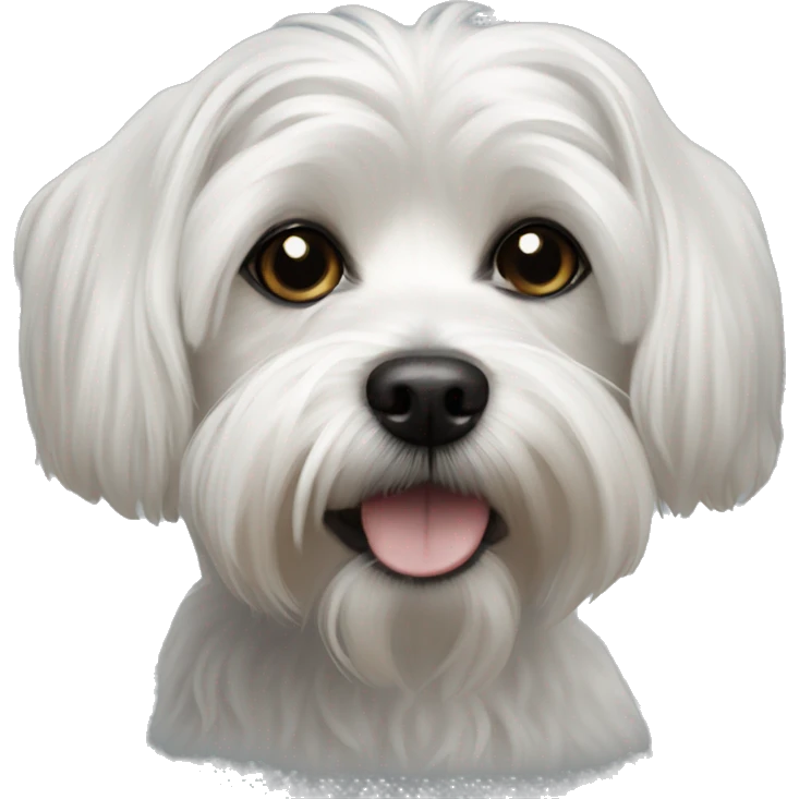 realistic dog portrait close-up black maltese emoji