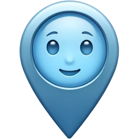 Soft blue location pin emoji
