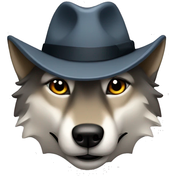 wolf with fedora emoji