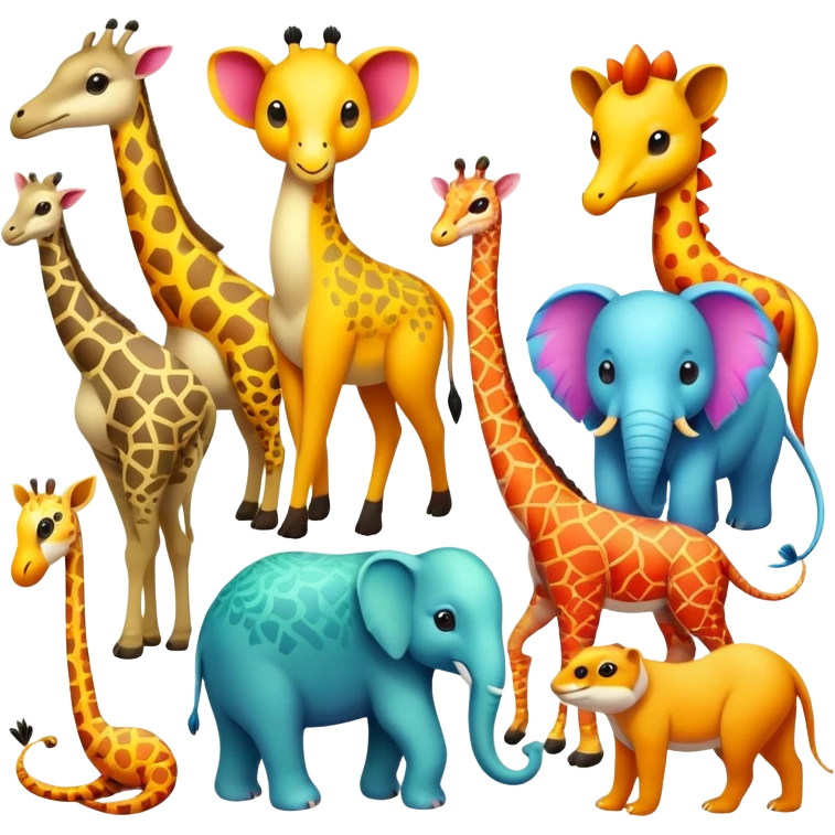 multiple exotic animals emoji