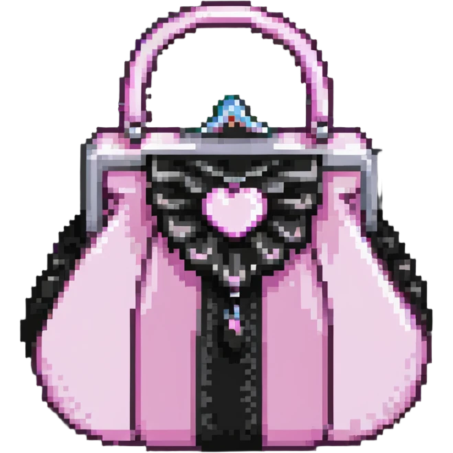 pink and black gothic purse emoji