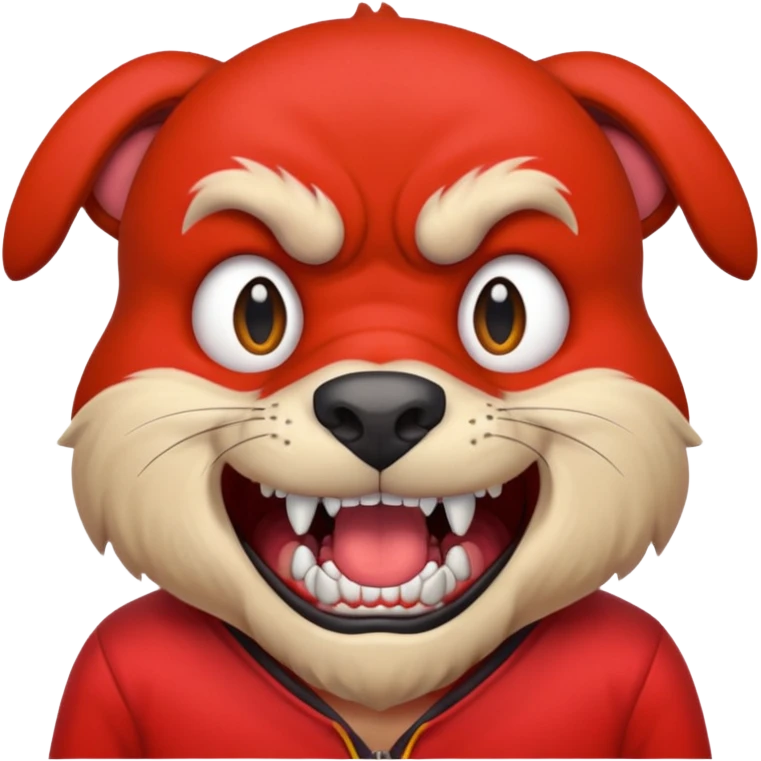 make one sad make one happy and make one mad a dog with red clothers emoji