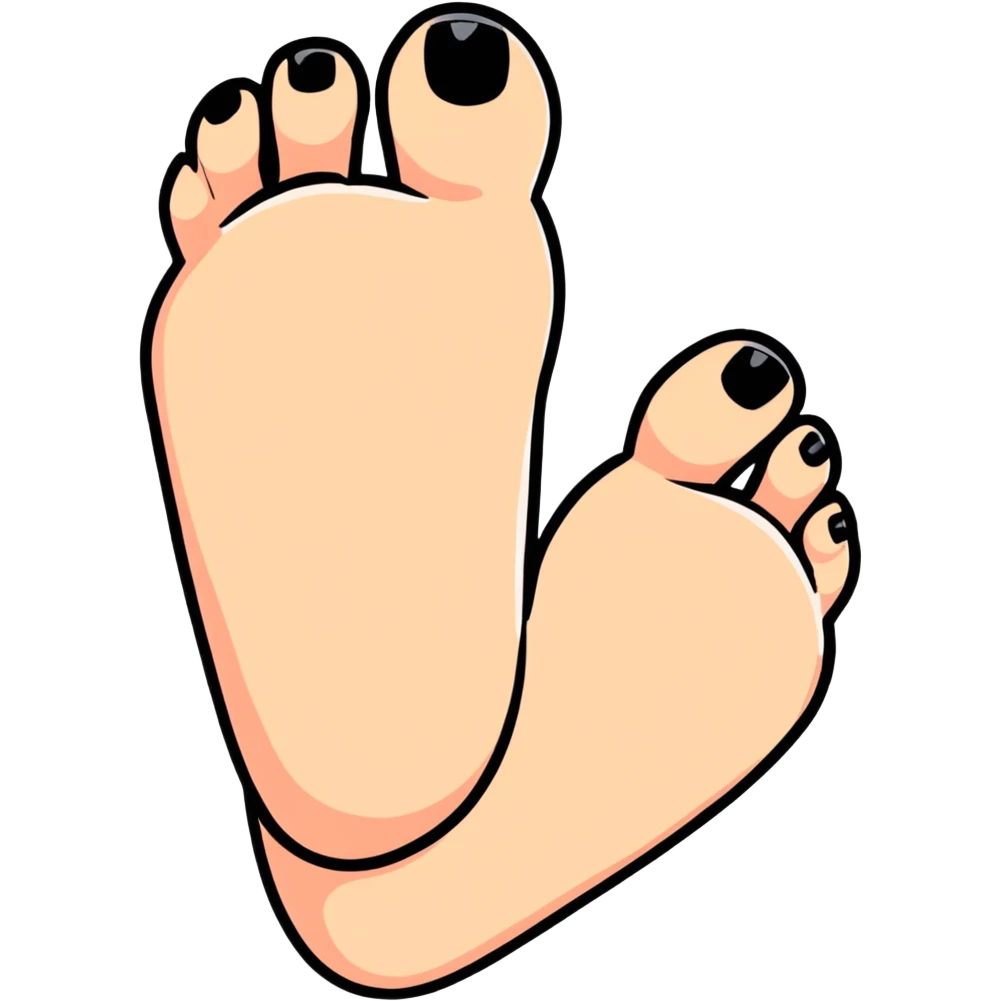 foot with painted nails emoji
