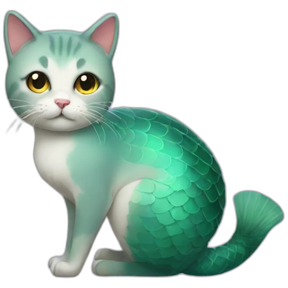 Cat with a mermaid tail emoji