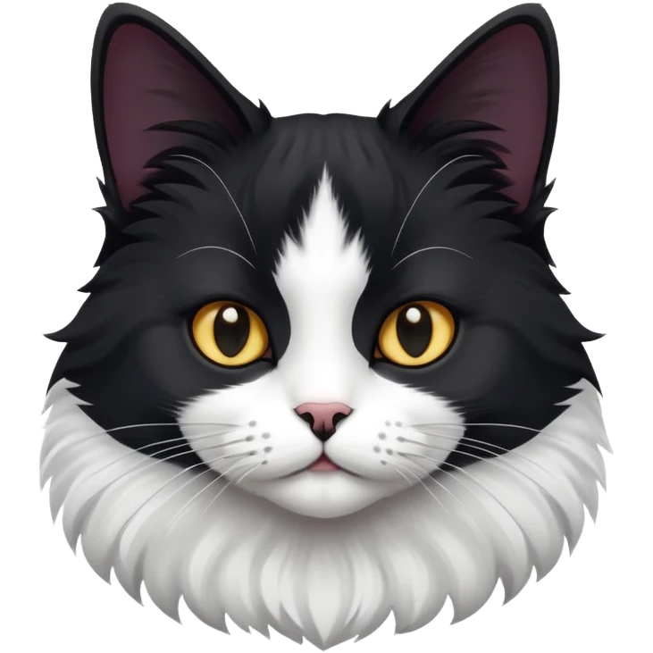 Black white cat emoji