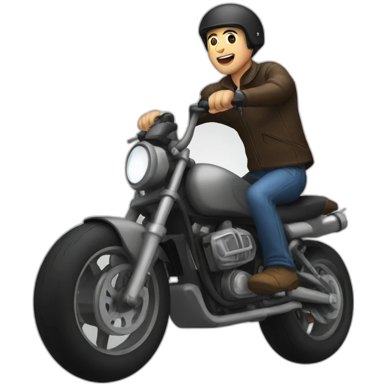 Motorcycle wheelie emoji