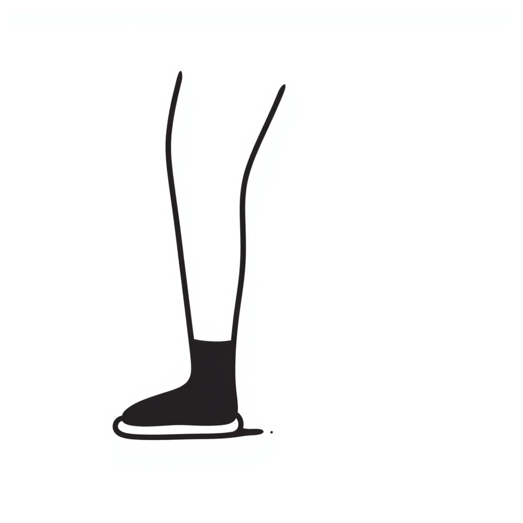 Simple hand-drawn leg and foot sketch emoji