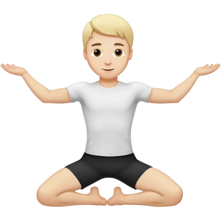 white man with short blonde hair doing the splits emoji