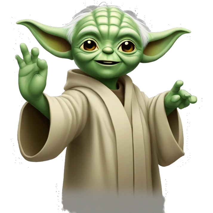 yoda happy smilin waving emoji