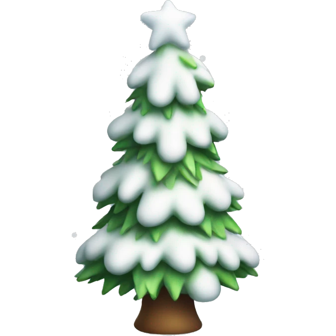 cute snowy christmas tree emoji