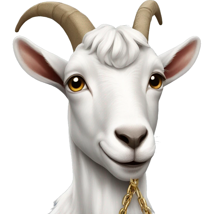 Goat wearing a chain emoji